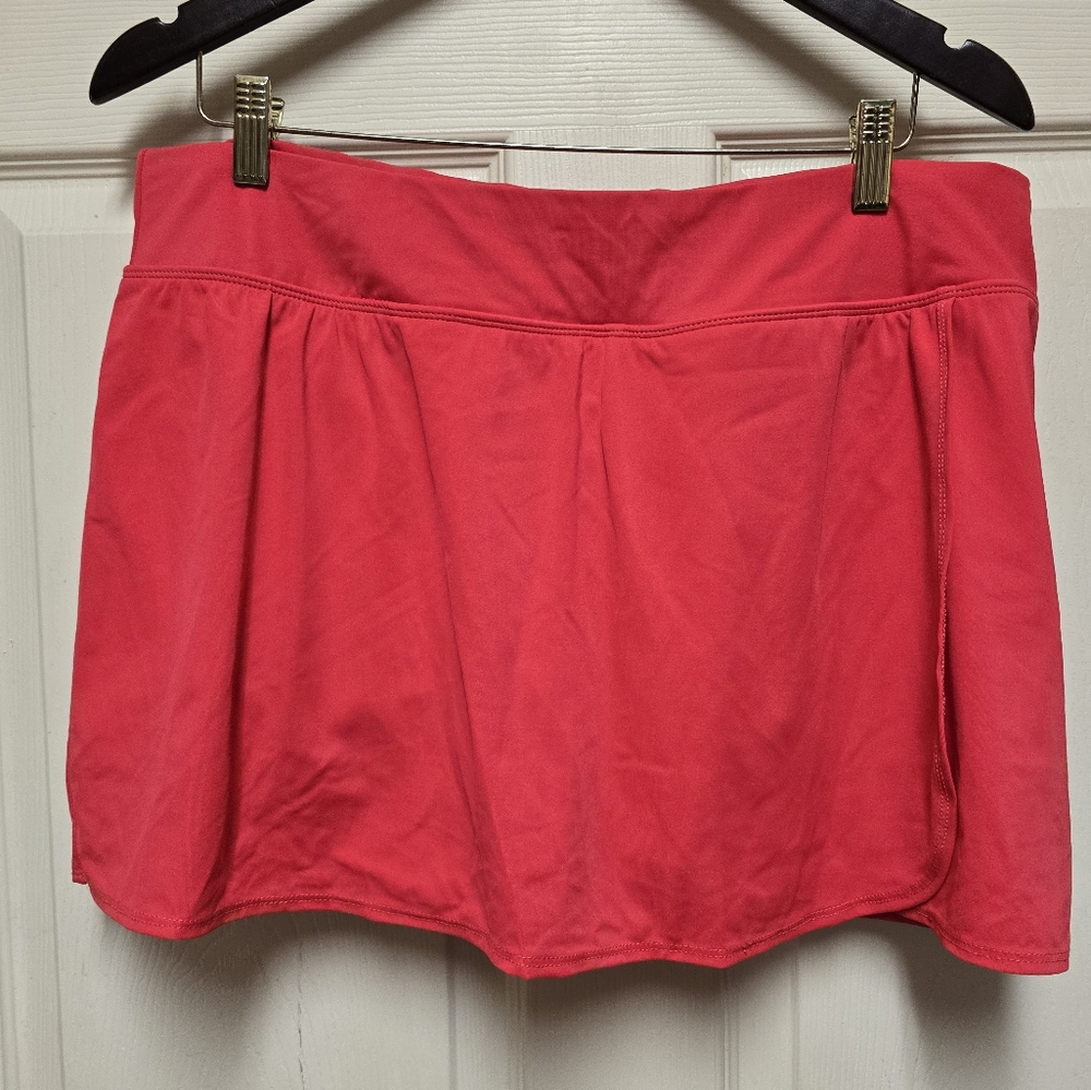 Kim Rogers NEW sz 18W Swim Skort Built in Bikini Bottom in Skirt, Pink NWT $64